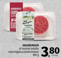 Pam MAXIBURGER di bovino adulto marchigiana/piemontese offerta