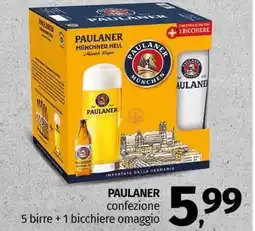 Pam PAULANER confezione 5 birre +1 bicchiere omaggio offerta