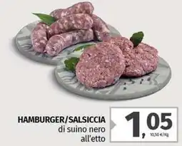 Pam Hamburger/salsiccia di suino nero all'etto offerta