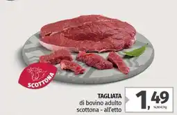 Pam Tagliata di bovino adulto scottona - all'etto offerta
