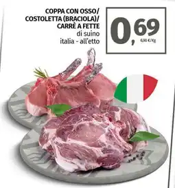Coppa con osso/ costoletta (braciola)/ carrè a fette