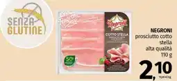 Pam NEGRONI prosciutto cotto stella alta qualità offerta