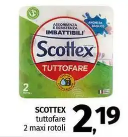 Pam SCOTTEX tuttofare 2 maxi rotoli offerta