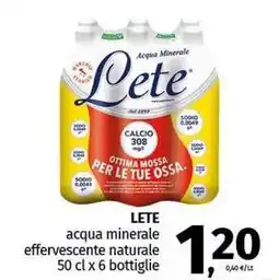 Pam LETE acqua minerale effervescente naturale offerta