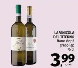 Pam LA VINICOLA DEL TITERNO fiano dop/ greco igp offerta