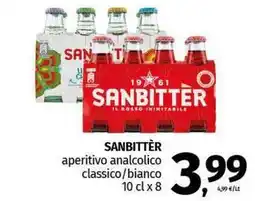 Pam SANBITTÈR aperitivo analcolico classico/bianco offerta