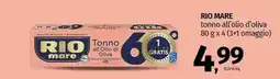 Pam RIO MARE tonno all'olio d'oliva offerta