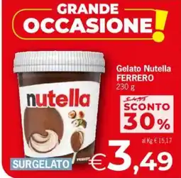 Despar Nutella gelato ferrero offerta