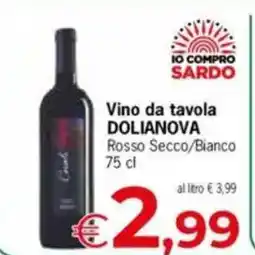 Despar Dolianova vino da tavola rosso secco/bianco offerta