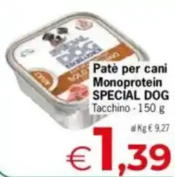 Despar Special dog patè per cani monoprotein tacchino offerta
