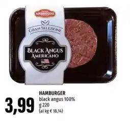 Emi Supermercati HAMBURGER black angus 100% offerta