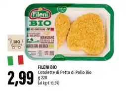 Emi Supermercati FILENI BIO Cotolette di Petto di Pollo Bio offerta