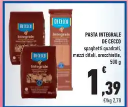 Conad Superstore Pasta Integrale De Cecco offerta