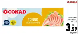 Conad TONNO CONAD all'olio di oliva, 100 g x 3 offerta