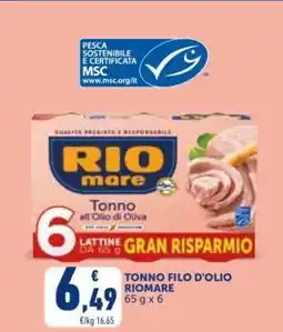Conad TONNO FILO D'OLIO RIOMARE offerta