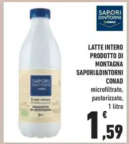 Conad Latte Intero Prodotto di Montagna Sapori&Dintorni Conad offerta
