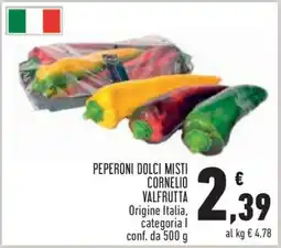 Conad PEPERONI DOLCI MISTI CORNELIO VALFRUTTA offerta