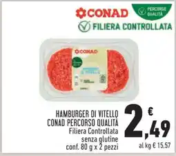 Conad HAMBURGER DI VITELLO CONAD PERCORSO QUALITA' offerta