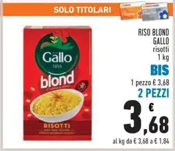 Conad RISO BLOND GALLO risotti 1 kg offerta