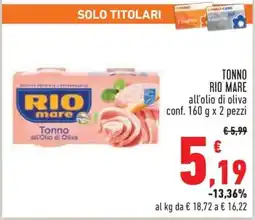 Conad Tonno Rio Mare all'olio di oliva offerta