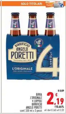 Conad Birra L'Originale 4 Luppoli Birrificio Angelo Poretti offerta
