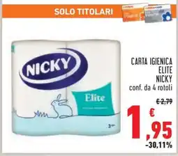Conad CARTA IGIENICA ELITE NICKY offerta