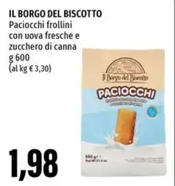 Emi Supermercati IL BORGO DEL BISCOTTO Paciocchi frollini con uova fresche e zucchero di canna offerta