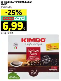 Coop 50 cialde caffe' formula bar KIMBO offerta
