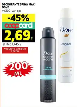 Coop Deodorante spray maxi DOVE offerta