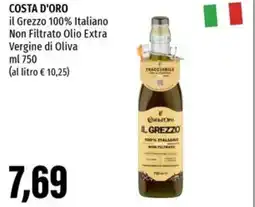 Emi Supermercati COSTA D'ORO il Grezzo 100% Italiano Non Filtrato Olio Extra Vergine di Oliva offerta