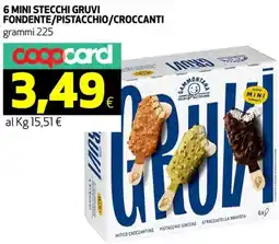 Coop 6 mini stecchi gruvi fondente/pistacchio/croccanti offerta
