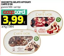 Coop Vaschetta gelato affogati CARTE D'OR offerta