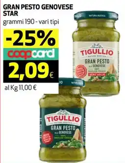 Coop Gran pesto genovese STAR offerta
