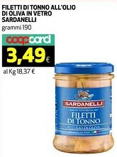 Coop Filetti di tonno all'olio di oliva in vetro SARDANELLI offerta