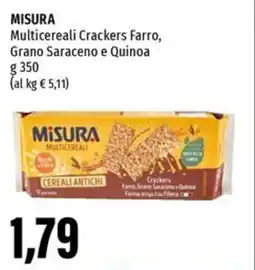 Emi Supermercati MISURA Multicereali Crackers Farro, Grano Saraceno e Quinoa offerta
