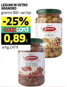 Coop Legumi in vetro GRANORO offerta