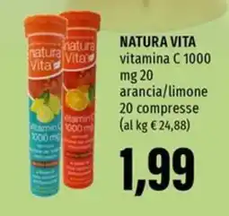 Emi Supermercati NATURA VITA vitamina C 1000 mg 20 arancia/limone 20 compresse offerta