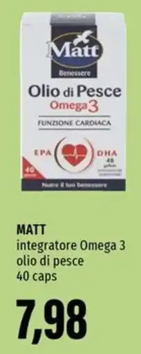 Emi Supermercati MATT integratore Omega 3 olio di pesce 40 caps offerta