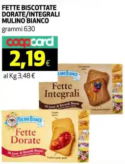 Coop Fette biscottate dorate/integrali MULINO BIANCO offerta