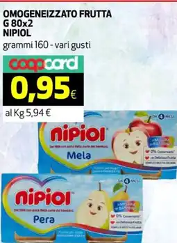 Coop Omogeneizzato frutta NIPIOL offerta