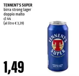 Emi Supermercati TENNENT'S SUPER birra strong lager doppio malto offerta