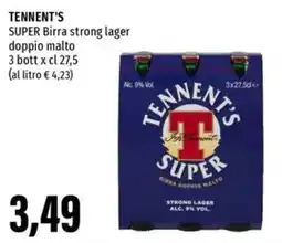 Emi Supermercati TENNENT'S SUPER Birra strong lager doppio malto offerta
