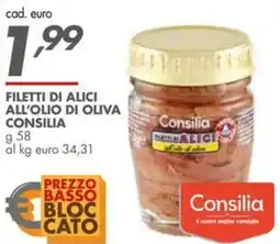 Italmark Filetti di alici all'olio di oliva CONSILIA offerta