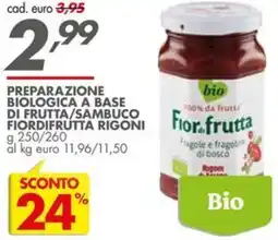 Italmark Preparazione biologica a base di frutta/sambuco fiordifrutta RIGONI offerta