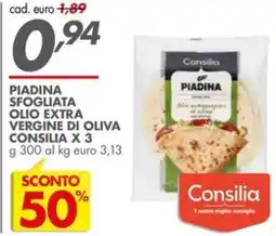 Italmark Piadina sfogliata olio extra vergine di oliva CONSILIA offerta
