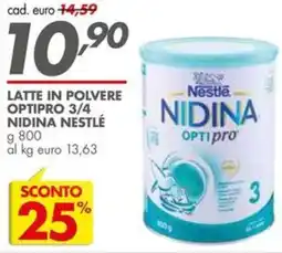 Italmark Latte in polvere optipro 3/4 nidina NESTLÉ offerta