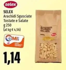 Emi Supermercati SELEX Arachidi Sgusciate Tostate e Salate offerta