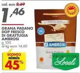Italmark Grana padano dop fresco di grattugia AMBROSI offerta