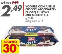Italmark Yogurt con anelli cioccolato/wafer/ choco pillows mix MÜLLER offerta