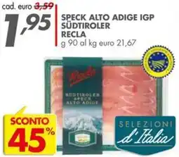 Italmark Speck alto adige igp südtiroler RECLA offerta
